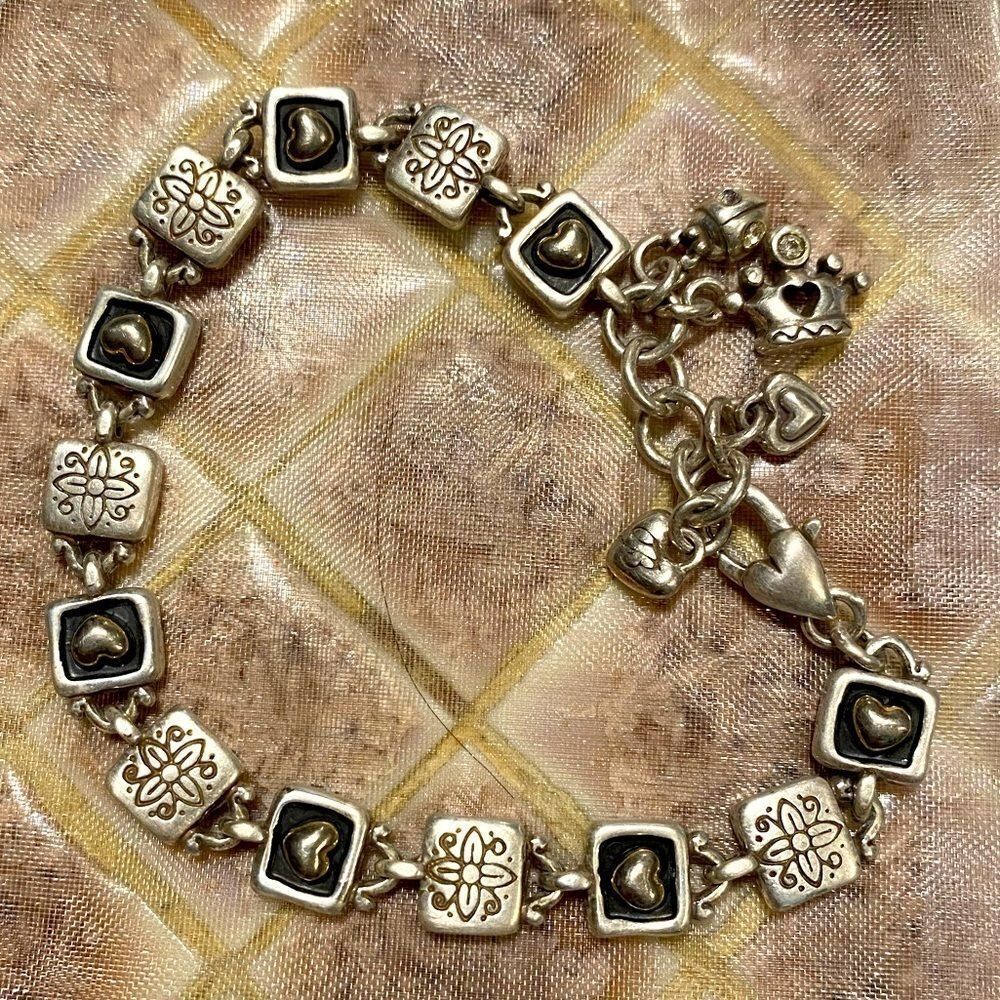 BRIGHTON Love‎ Reigns silver link and charms bracelet